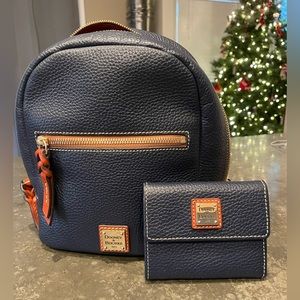 Dooney & Bourke Midnight Blue Small Ronnie Backpack and wallet set